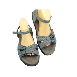 SAS Duo Quarter Strap Blue Leather Comfy Tripad Sandals Size 9.5